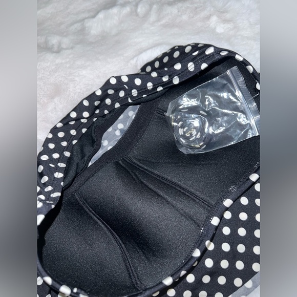 4/$10 Bundle Sale: NWOT Merona Polka Dot Peplum Tankini Top removable Neck Strap - Picture 4 of 5